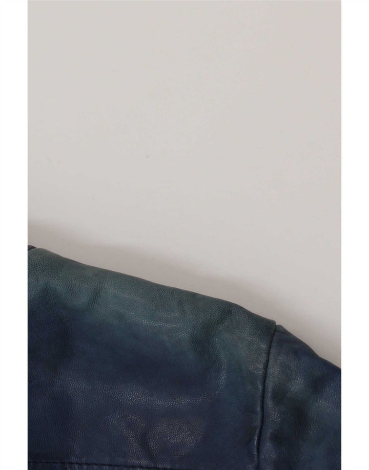 Jachetă de piele Bomboogie pentru femei UK 12 Medium Blue