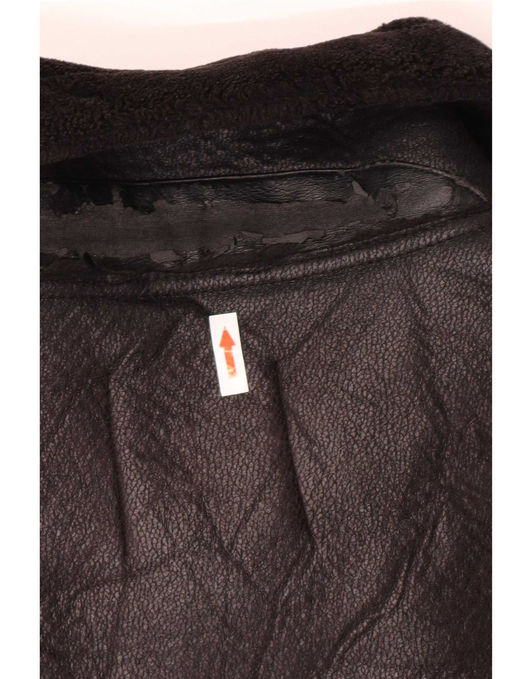 Jachetă Sherpa pentru femei din piele artificială Zara UK 14 Poliuretan mediu negru