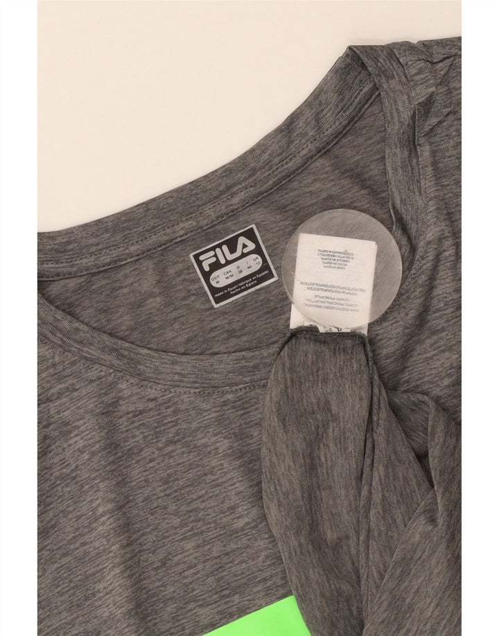 Tricou cu grafic Fila pentru femei Top UK 14 Medium Gri Poliester