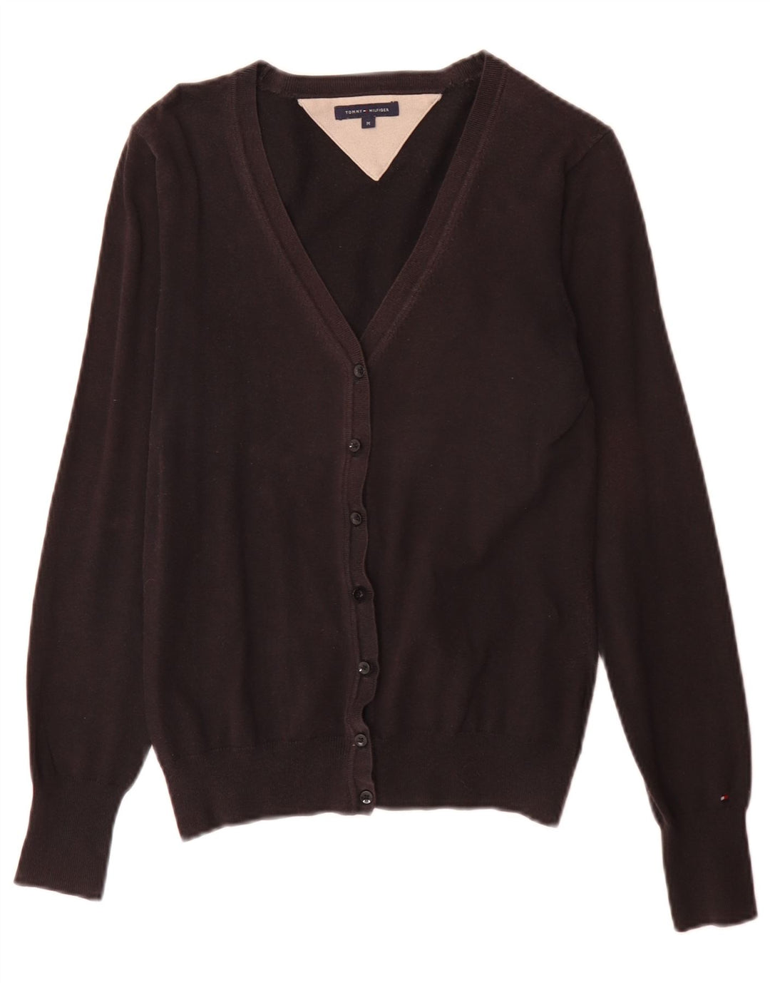 Pulover cardigan pentru femei Tommy Hilfiger, bumbac mediu negru, clasic