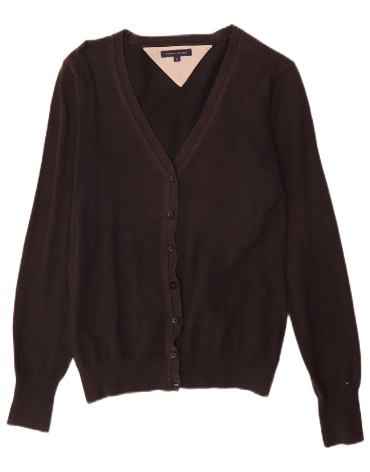 Pulover cardigan pentru femei Tommy Hilfiger, bumbac mediu negru, clasic