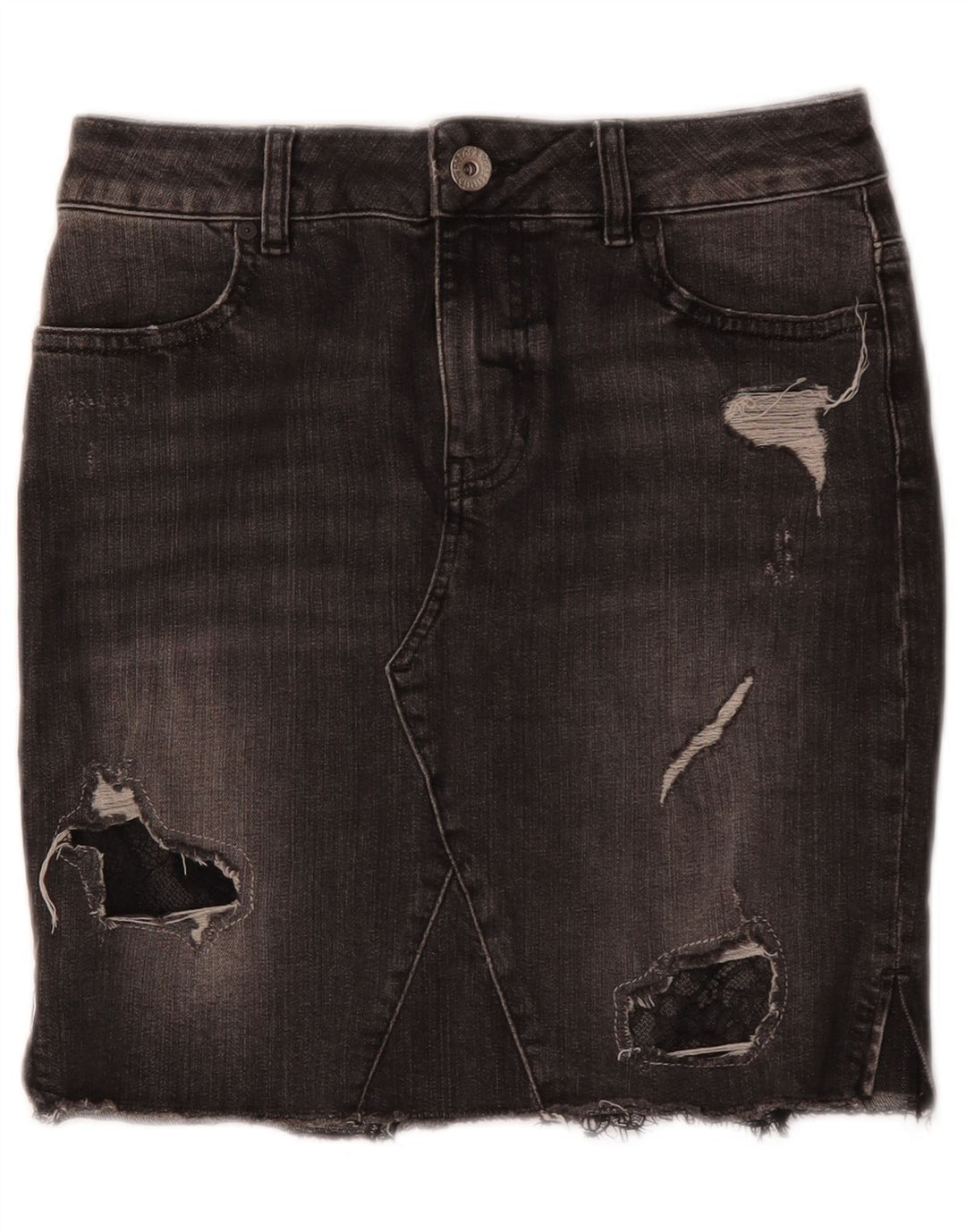 Guess Fusta Denim Distressed W27 Bumbac Gri mic