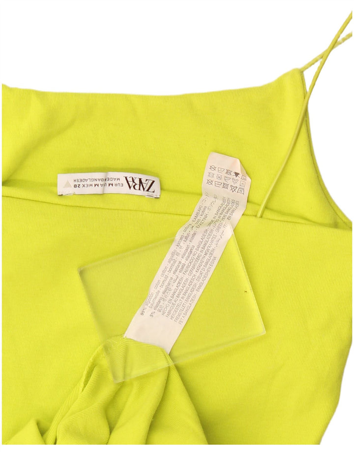 Rochie de soare pentru femei Zara UK 12, bumbac verde mediu