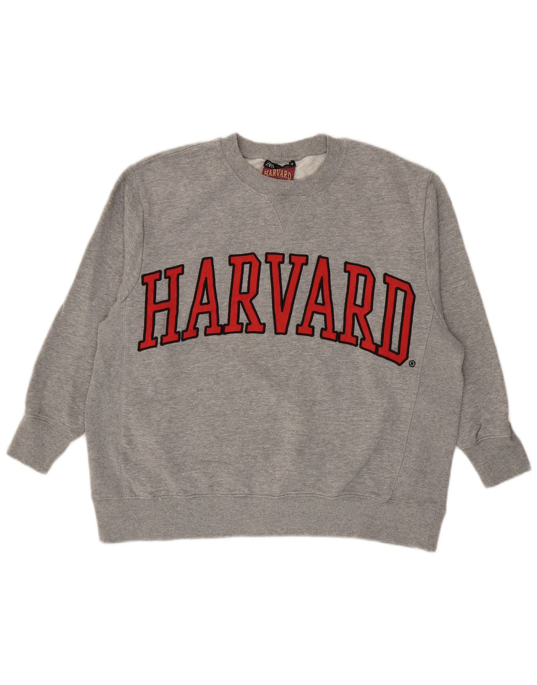 Pulover oversize cu grafic Harvard pentru femei Zara UK 10 Gri mic
