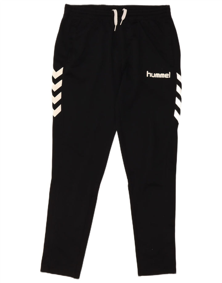 Pantaloni de trening grafic pentru bărbați HUMMEL, poliester negru mic