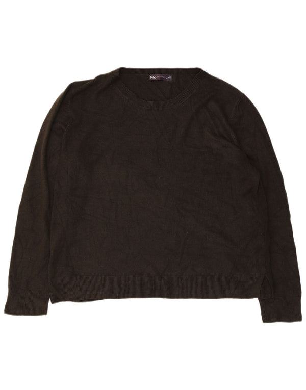 Pulover pentru damă Marks & Spencer crop cu gât barcă UK 20 2XL maro