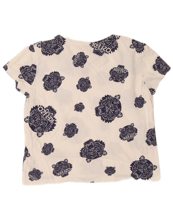 Tricou cu grafic Kenzo pentru femei Top UK 16, mare, alb, bumbac