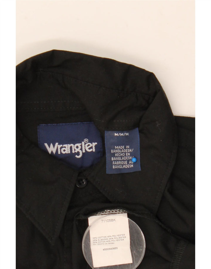 Cămașă pentru bărbați Wrangler, bumbac mediu negru