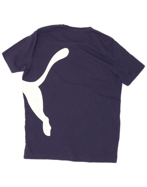 Puma Mens Graphic T-Shirt Top Small Navy Blue Cotton
