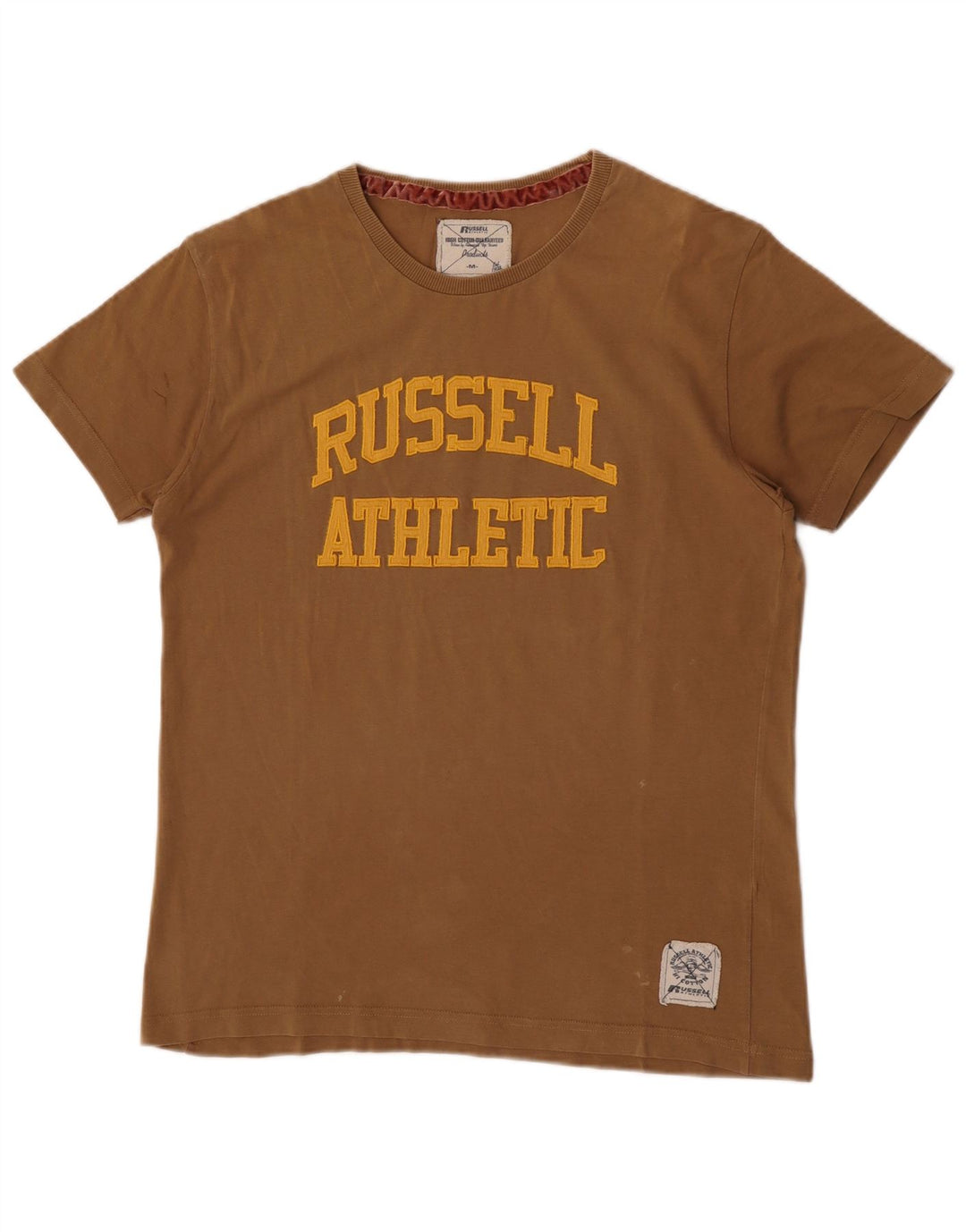Tricou grafic Russell Athletic pentru bărbați Top Mediu Kaki Bumbac