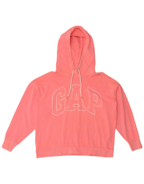 Gap Pulover supradimensionat cu glugă cu grafic pentru femei UK 16, mare, roz, bumbac