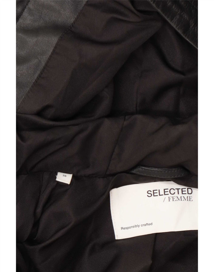Selected Femme Jachetă de piele cu glugă pentru femei EU 38 Medium Black