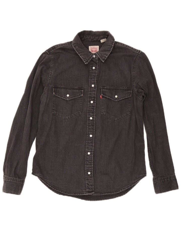 Cămașă de blugi pentru femei Levi's UK 10, bumbac negru mic