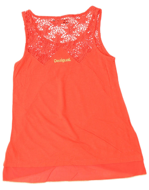 Bluză fără mâneci pentru femei DESIGUAL UK 10 mic bumbac floral roșu