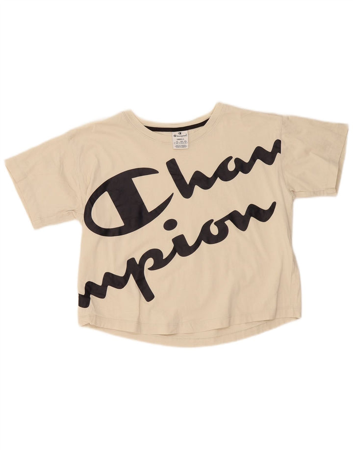 Tricou cu grafic supradimensionat pentru femei CHAMPION Top UK 10 Small Beige