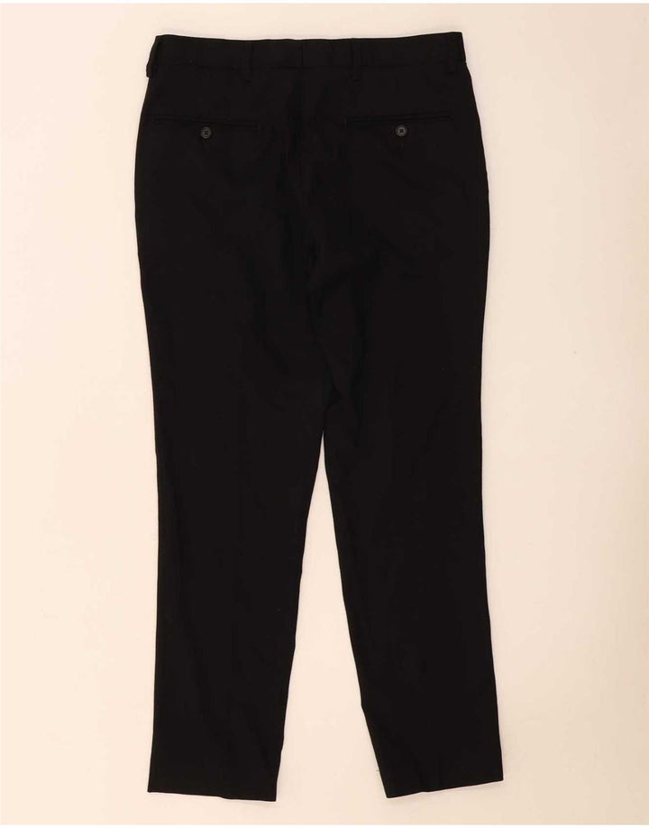 Pantaloni de costum pentru bărbați Marks & Spencer Slim Fit L32 L29 Lână neagră