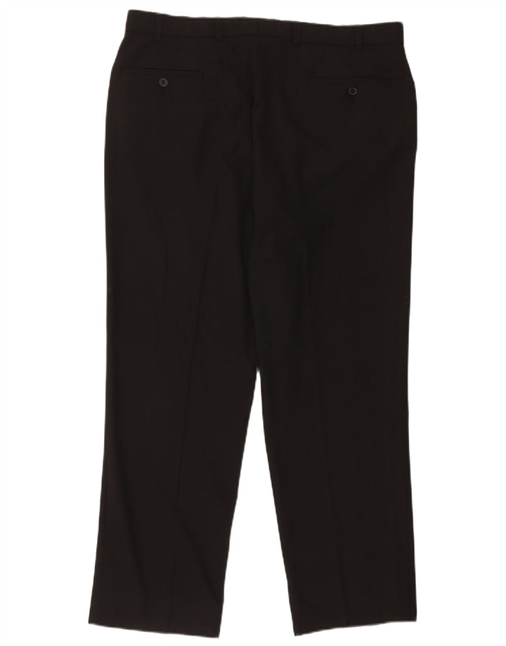 Pantaloni casual drepti pentru bărbați Marks & Spencer W36 L29 Poliester negru