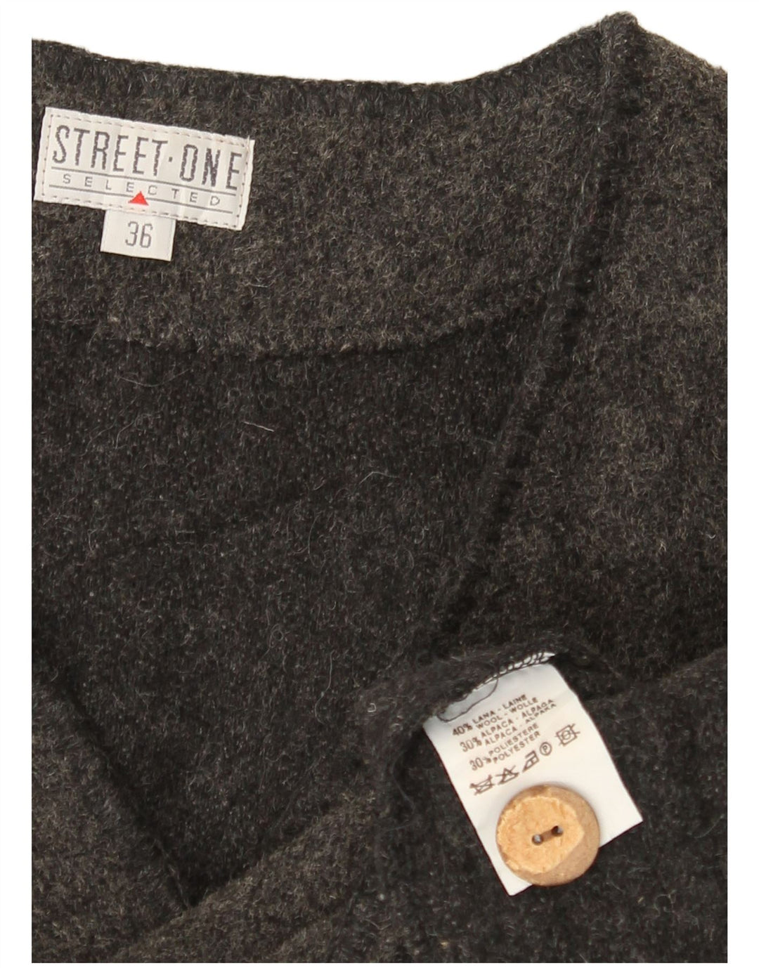 Jachetă pentru femei Street One supradimensionată cu 4 nasturi EU 36 Lână gri mică