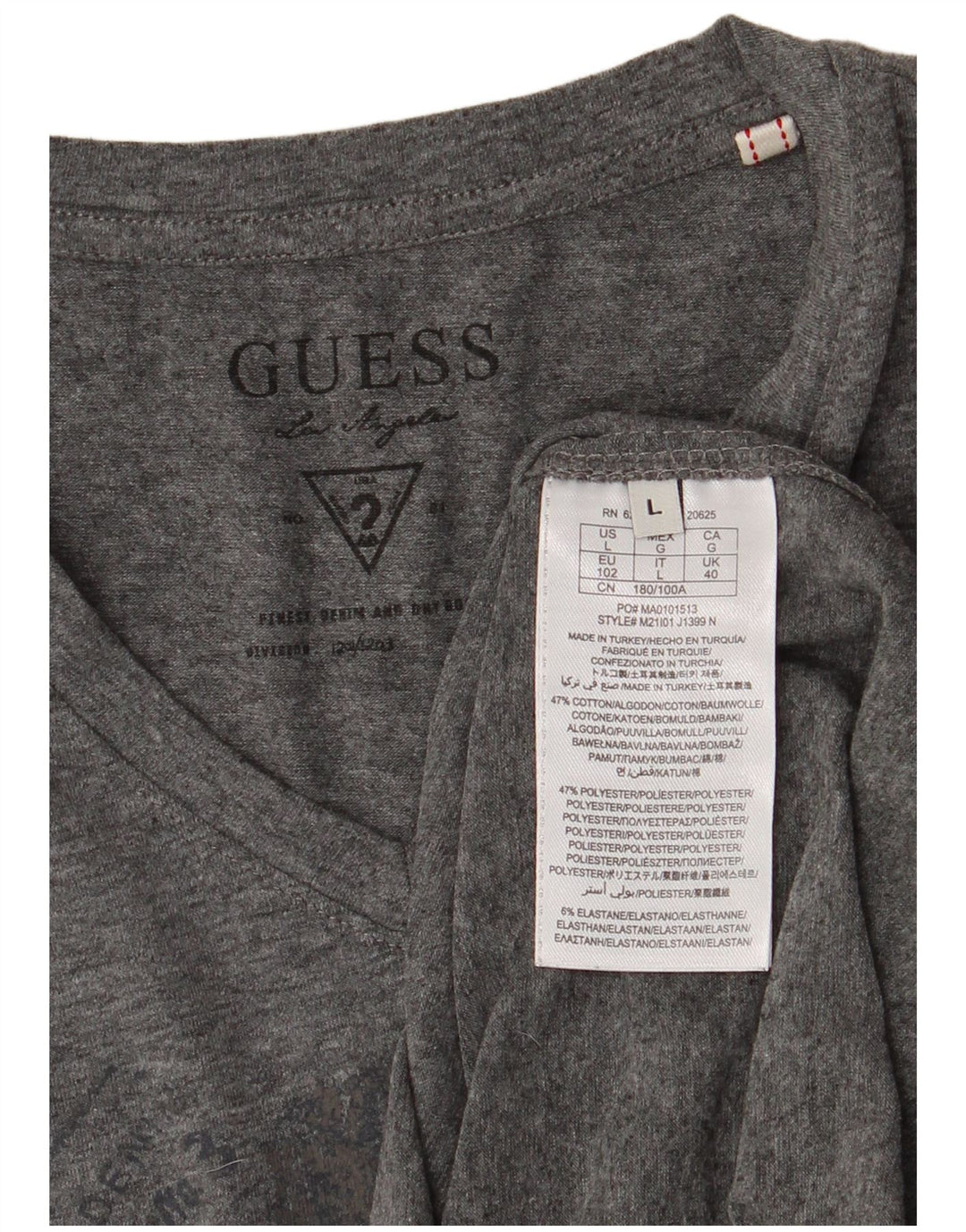 Tricou grafic Guess pentru femei Top UK 14 mare bumbac gri