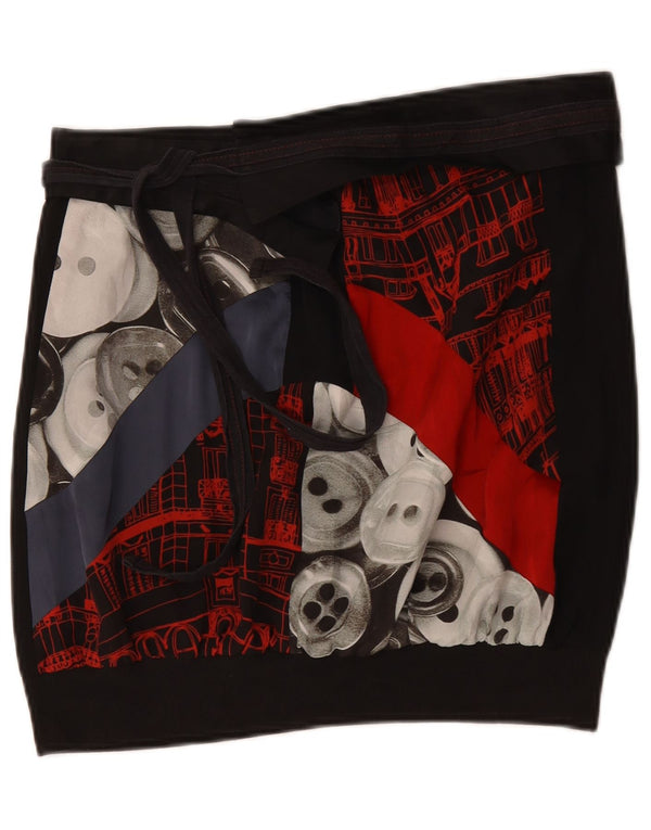 Fusta mini grafică pentru femei Desigual EU 42 Large W34 Black Colorblock