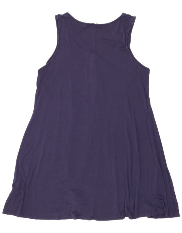 Rochie în formă de A fără mâneci pentru femei Marks & Spencer UK 18 XL bleumarin viscoză