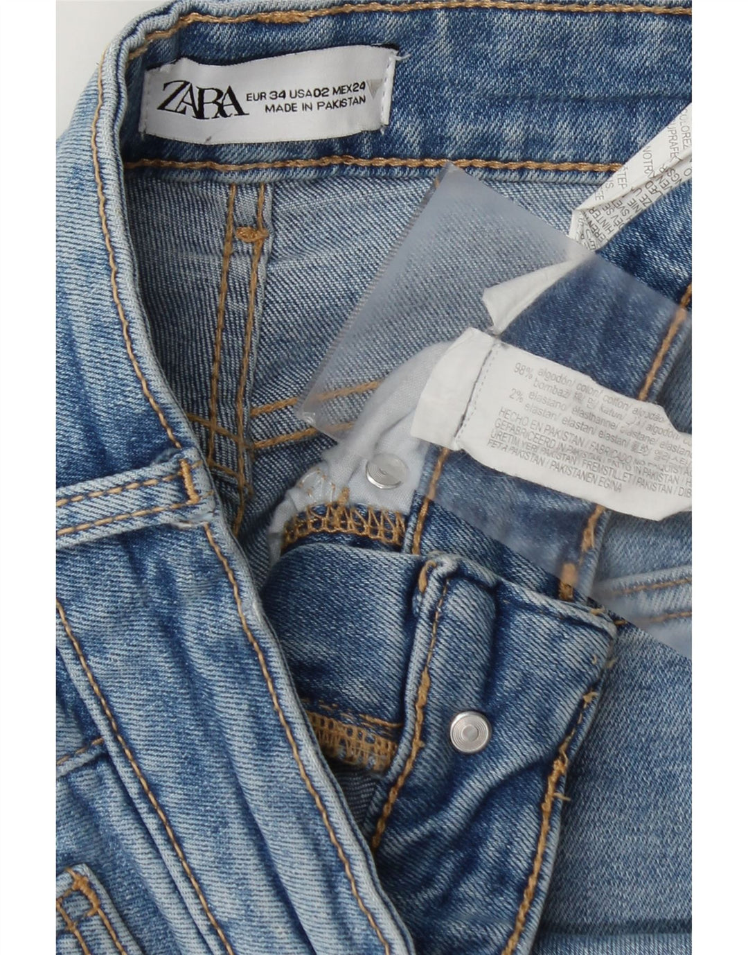 Blugi Zara Femei Bootcut EU 34 2XS L24 L26 Bumbac Albastru