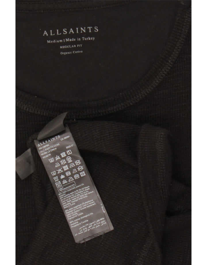 All Saints Top cu mânecă lungă pentru bărbați, bumbac negru mediu