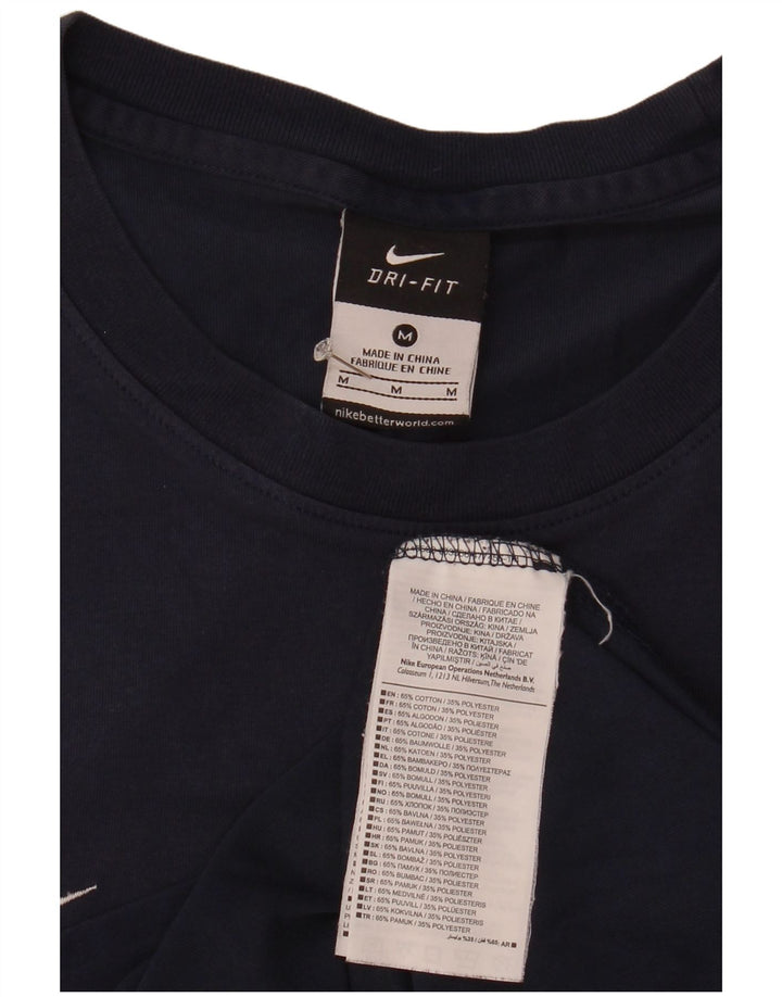 Tricou Nike Dri Fit pentru bărbați Top mediu din bumbac bleumarin