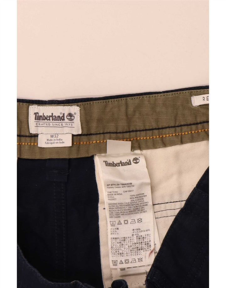 Pantaloni scurți cargo pentru bărbați Timberland W32, bumbac, albastru bleumarin mediu