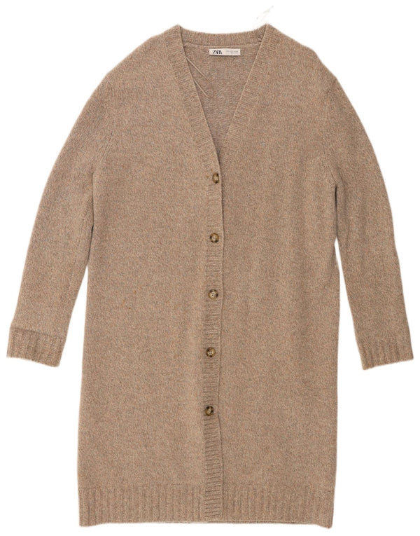 Pulover cardigan supradimensionat pentru femei Zara UK 10 Lână gri mică