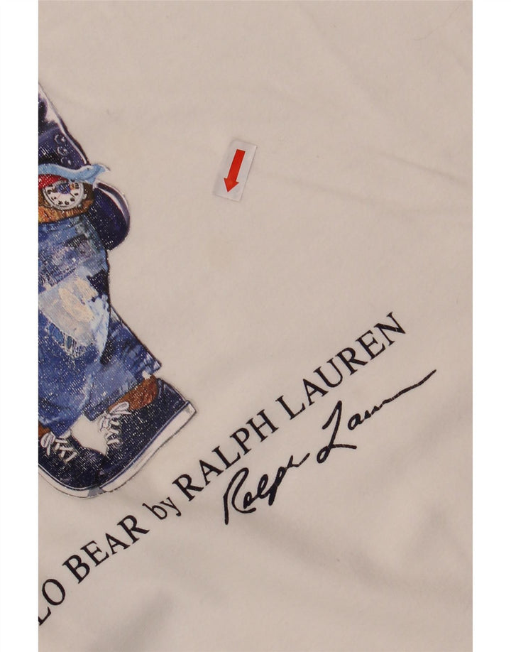 Tricou grafic pentru bărbați POLO RALPH LAUREN Top din bumbac alb mediu