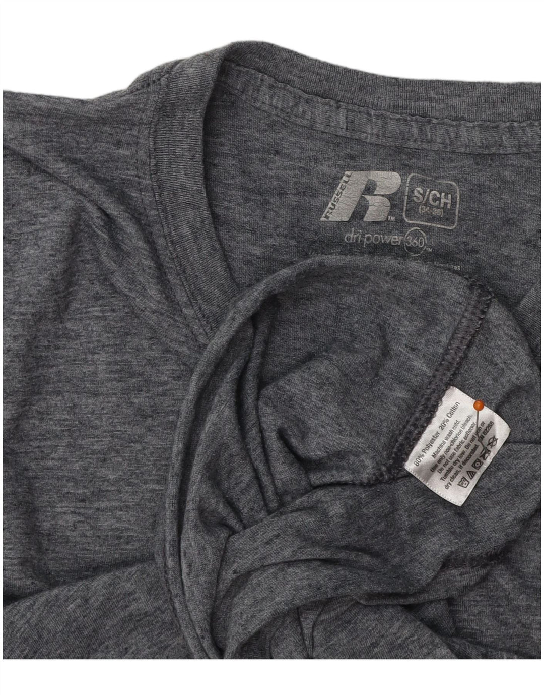 RUSSELL ATHLETIC Tricou pentru bărbați Top UK 34/36 Small Gri Poliester