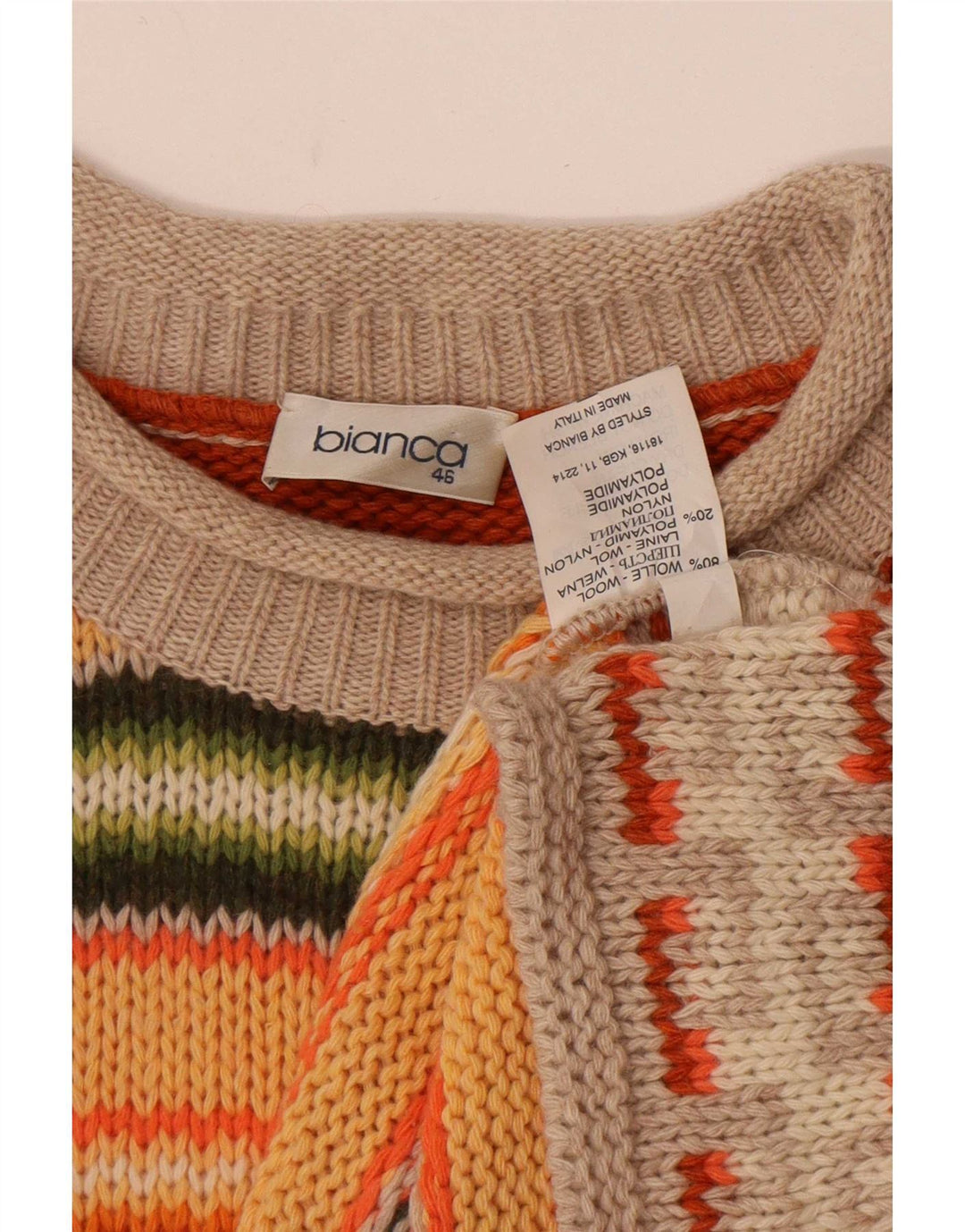 Pulover Pulover Femei Bianca Gât țestoasă IT 46 Large Multicolor