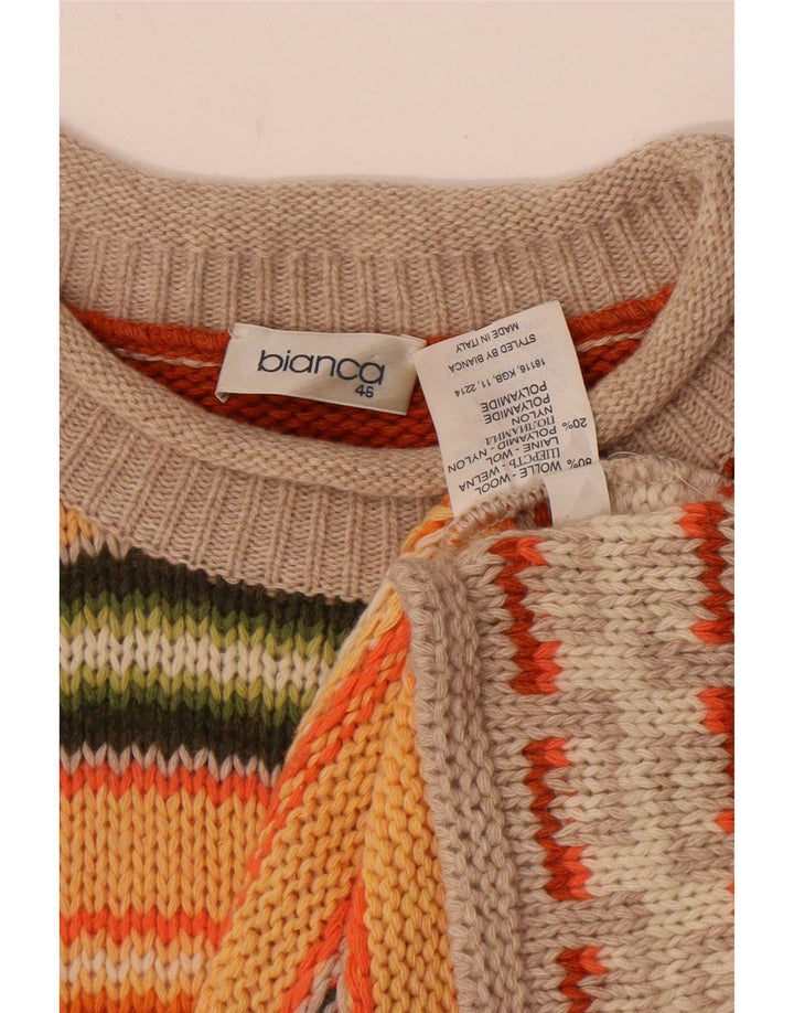 Pulover Pulover Femei Bianca Gât țestoasă IT 46 Large Multicolor