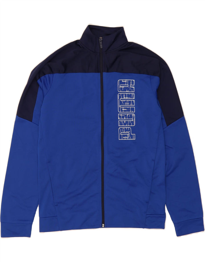 PUMA Boys Graphic Tracksuit Top Jacket 15-16 Years  Blue Colourblock Vintage Puma and Second-Hand Puma from Messina Hembry 