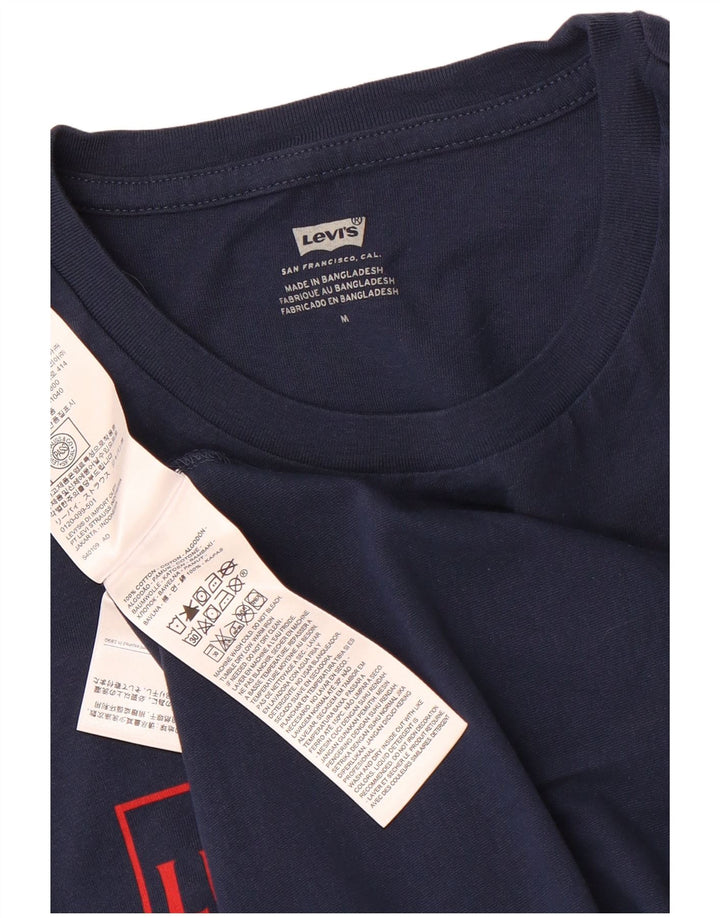 Tricou grafic pentru bărbați Levi's Top mediu din bumbac bleumarin