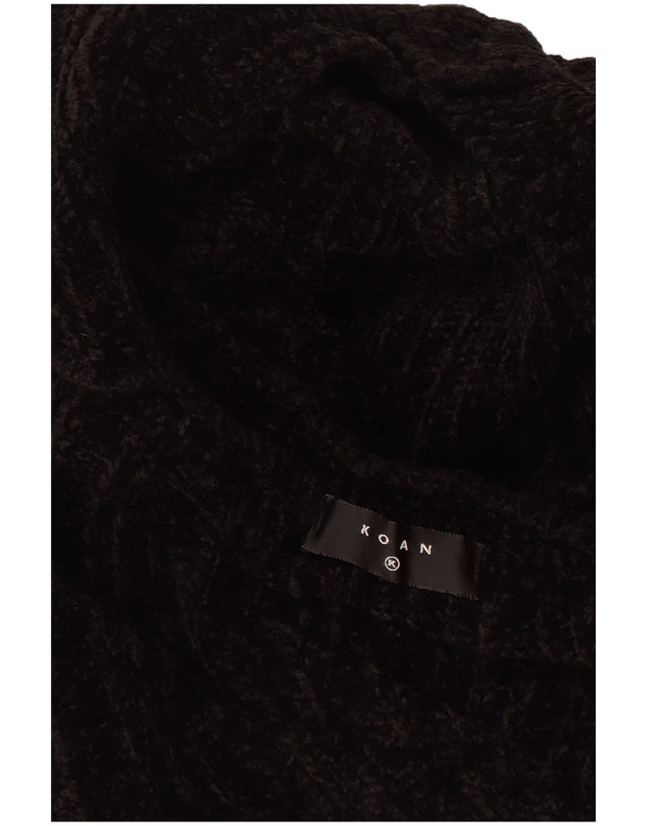 Pulover vintage pentru bărbați cu decolteu în V, XL, acrilic negru