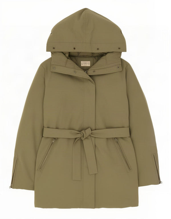Jachetă parka cu glugă Benetton pentru femei UK 14 verde mediu