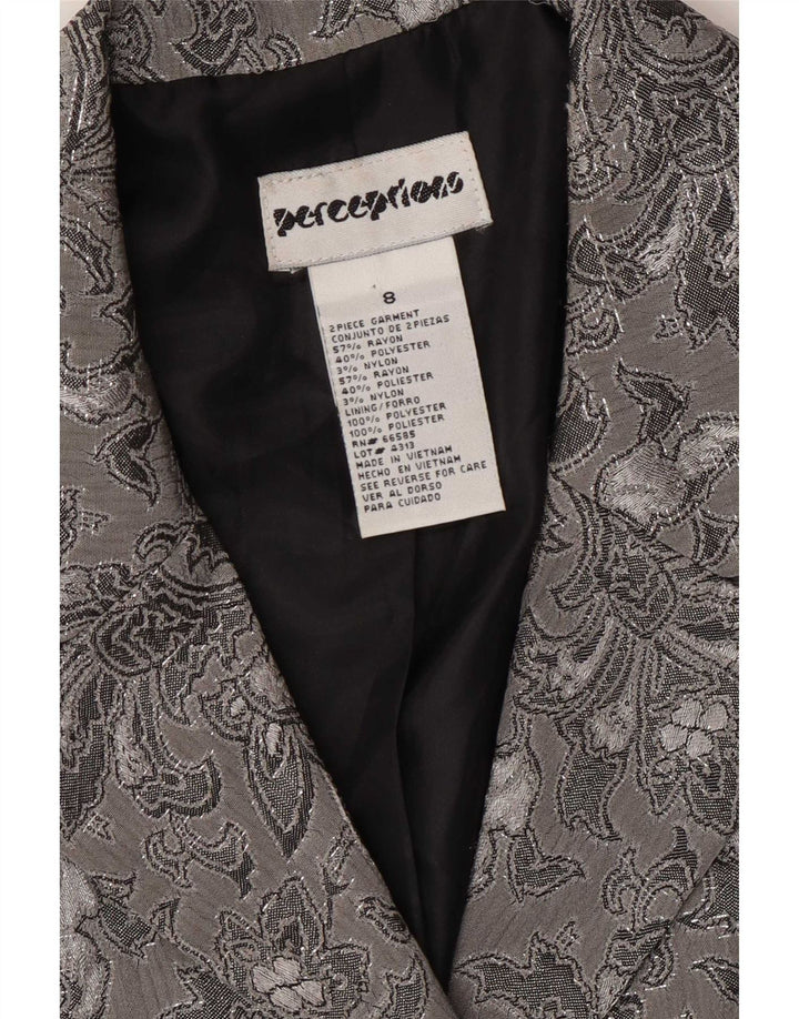 Jachetă Blazer Femei Perceptions cu 2 nasturi UK 8 Mic, gri, raion floral