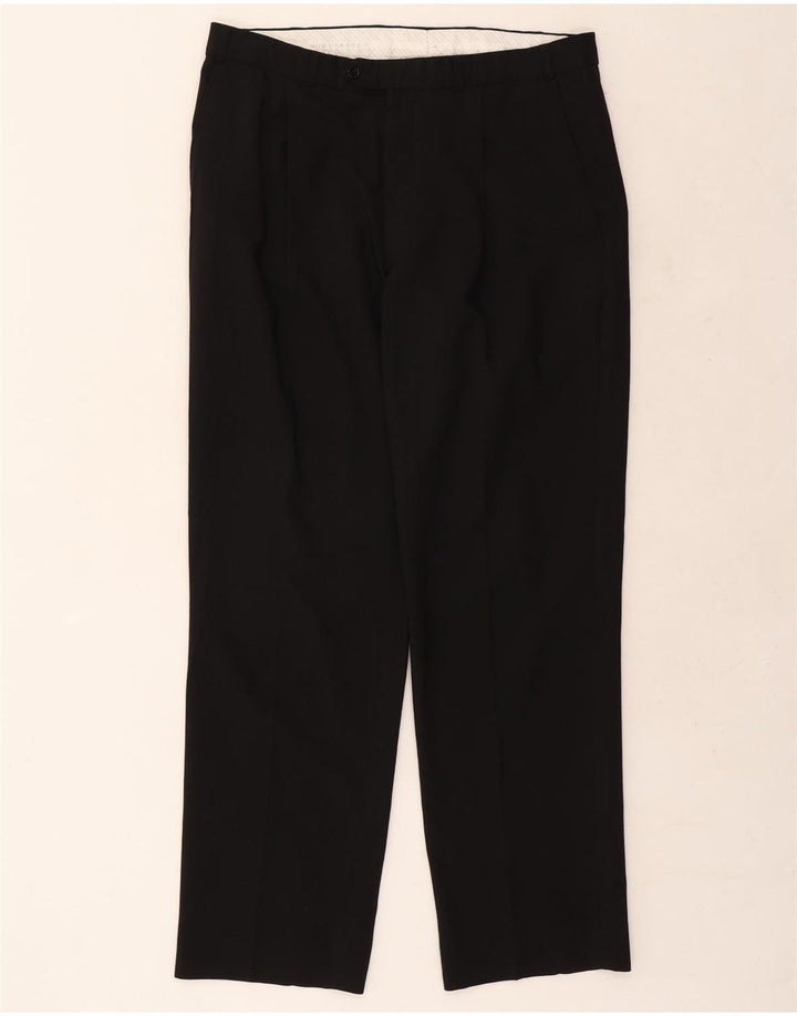 Pantaloni de costum pentru bărbați Marks & Spencer L36 L31 Poliester negru