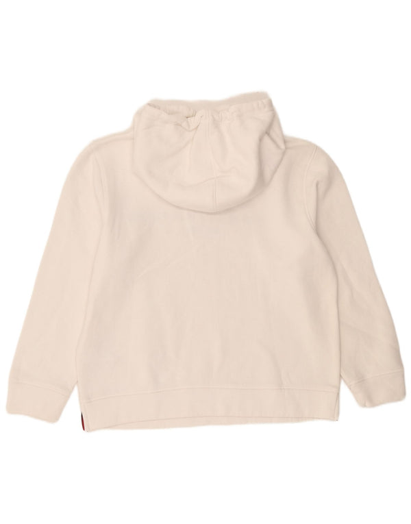Pulover cu capotă supradimensionat cu grafic Tommy Hilfiger pentru femei UK 10 Small White