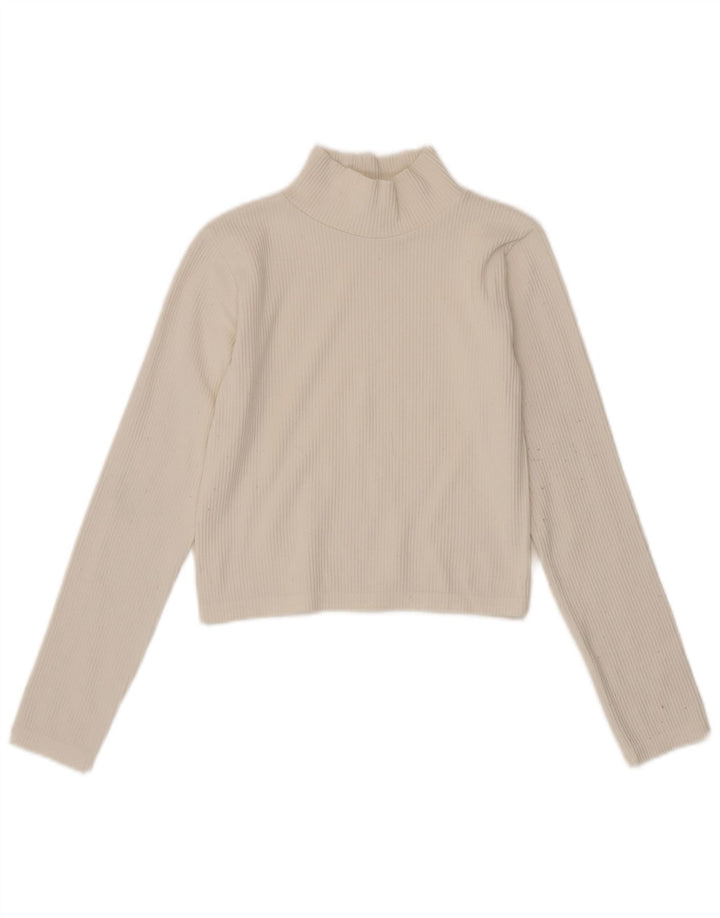 Crop Top pentru femei Zara cu mânecă lungă UK 12 Medium White