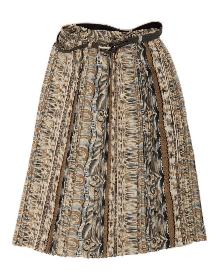 VINTAGE Womens Maxi Skirt W29 Medium Beige Geometric Polyester Vintage Vintage and Second-Hand Vintage from Messina Hembry 