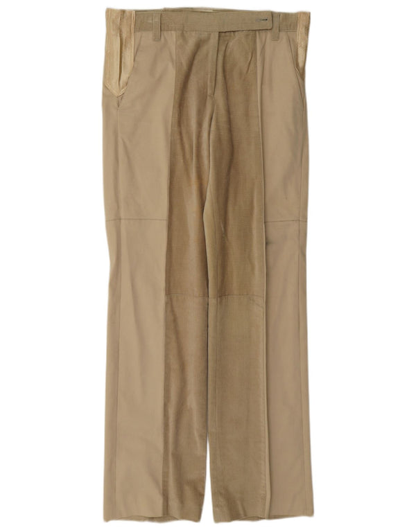 Pantaloni drepti din velur pentru femei Iceberg IT 40 Small W32 L32 Bej Bumbac