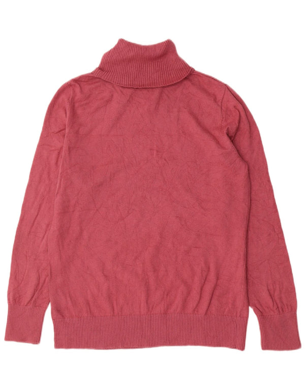 Pulover pentru femei L.L.Bean cu gât rulat din bumbac mare, roz, UK 16
