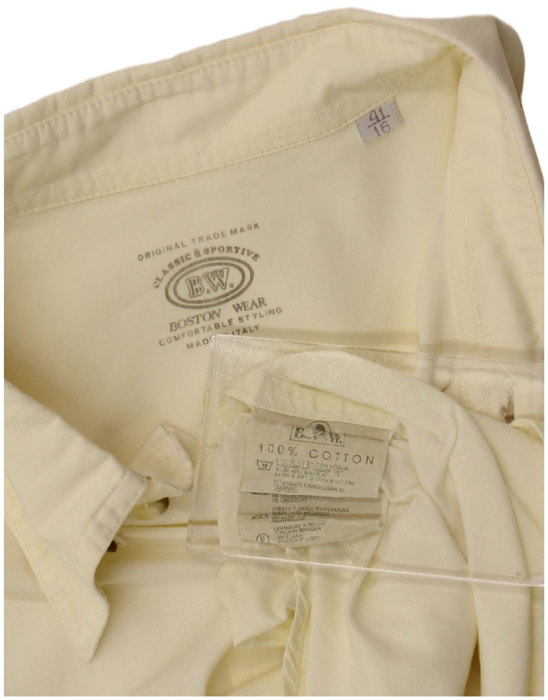 Cămașă BOSTON cu mânecă scurtă pentru bărbați Mărimea 41 16 Bumbac galben mare