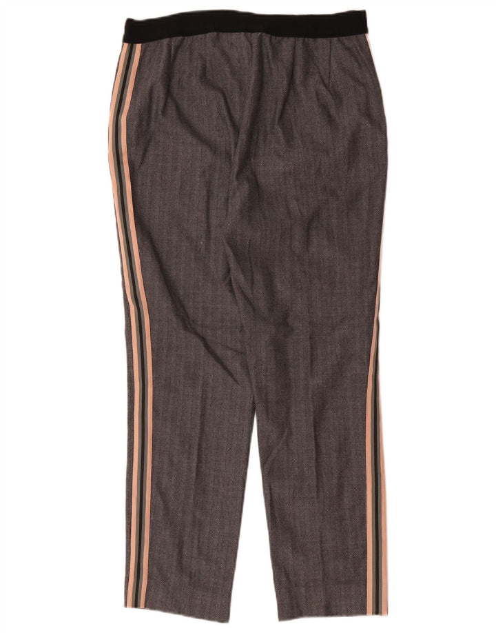 Pantaloni de costum pentru femei Marks & Spencer UK 12 Medium W30 L26 Gri Herringbone