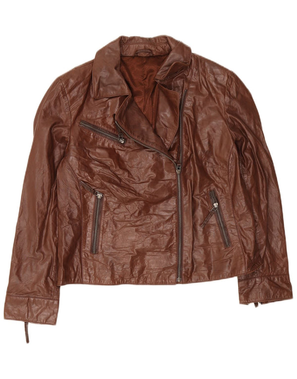Jachetă de piele pentru femei C & A UK 18 XL maro