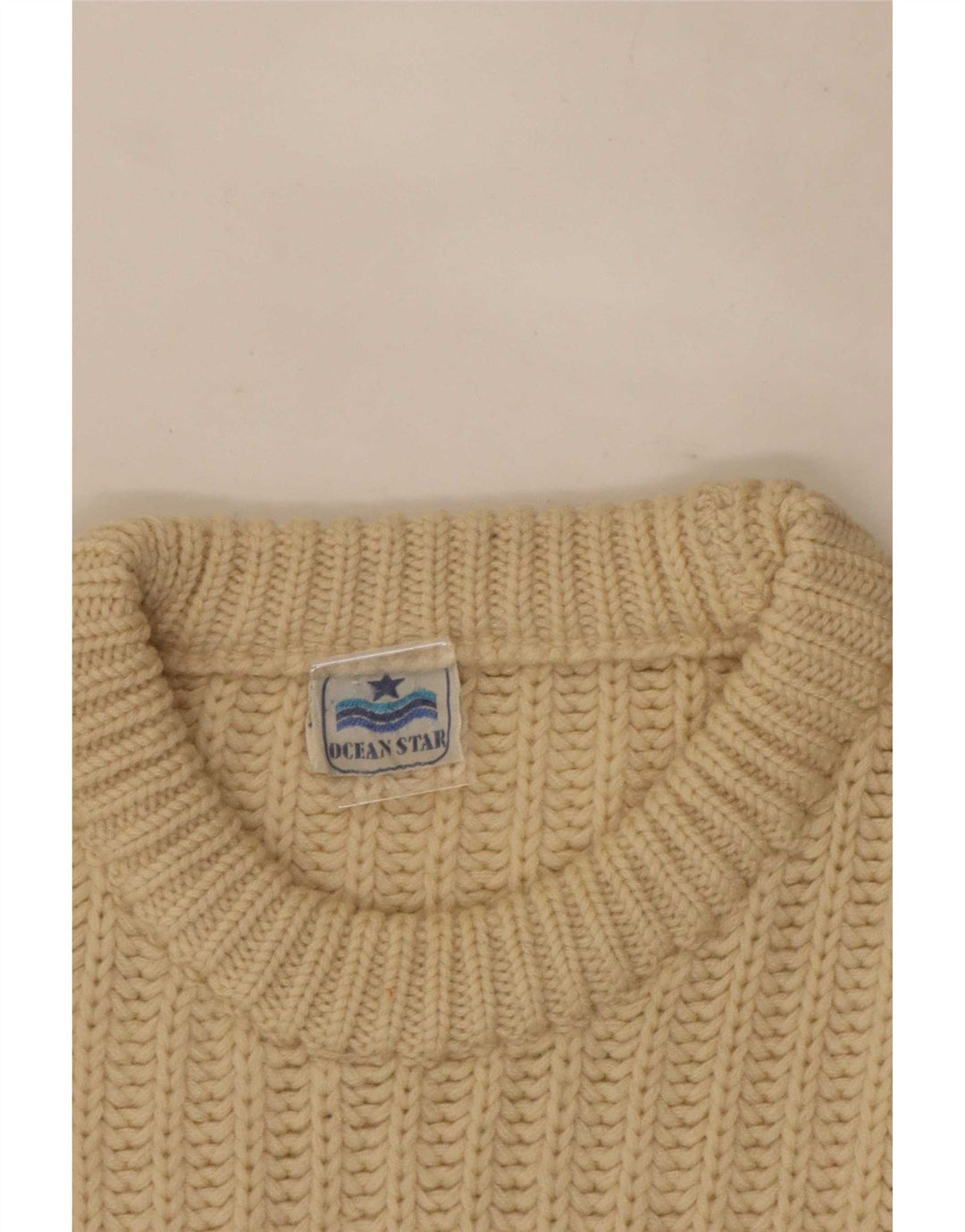 Pulover pentru bărbați Ocean Star cu decolteu rotund IT 48 Medium Bej Colorblock