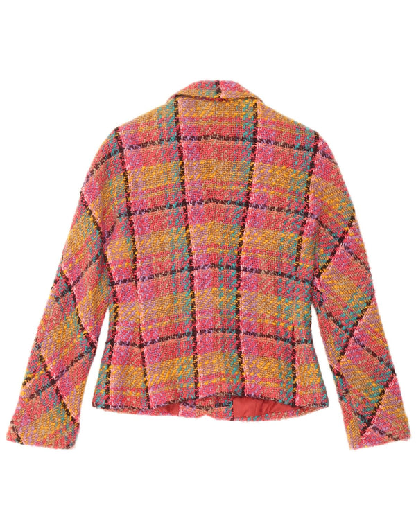 Gerard Darel Jachetă Blazer pentru Damă cu 3 Nasturi IT 38 XS Lână Roz Check